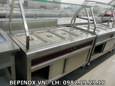 Quầy inox giữ nóng sản phẩm 